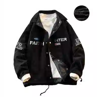 国际米兰足球俱乐部 灯芯绒字母印花休闲宽松工装美式复古运动户外学生高街外套夹克 男女同款