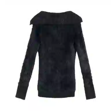 柏黛妃 一字领慵懒风字母软糯针织衫 女款