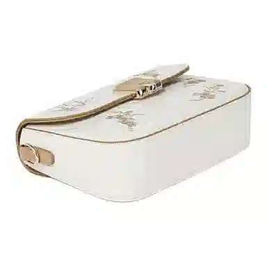 啄木鸟 时尚休闲百搭 牛皮 单肩斜挎包 中号 女款 米白