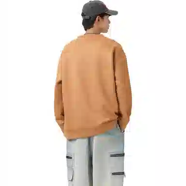 大卫贝肯 字母纯色基础款休闲宽松套头重磅圆领长袖卫衣 男女同款