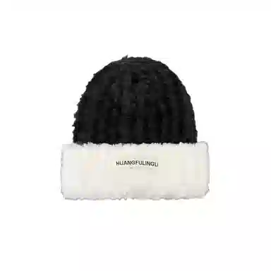 北极绒 韩国撞色冬季保暖大头围护耳显脸小毛茸茸 聚酯纤维 绒线帽 女款