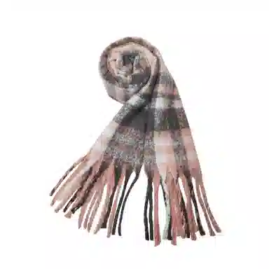 纳兰杜 长款流苏时尚百搭围脖文艺防寒保暖外搭礼盒装 涤纶 绒线围巾 女款 粉灰色