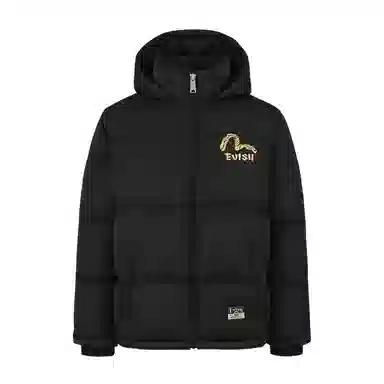 EVISU AW24 Floral Print Down Jacket Black