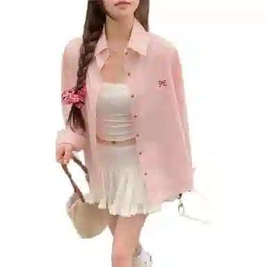 玉儿恋 韩系百搭宽松翻领长袖衬衫 女款