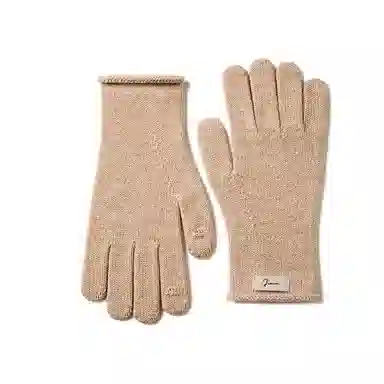 玖慕 韩版 百搭加厚保暖户外针织毛线 绵羊毛 绒线手套 女款