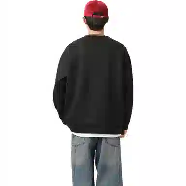 大卫贝肯 字母纯色基础款休闲宽松套头重磅圆领长袖卫衣 男女同款