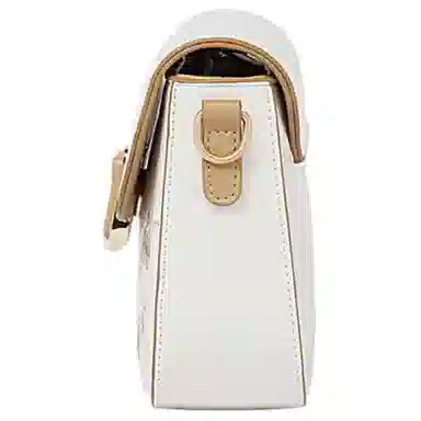 啄木鸟 时尚休闲百搭 牛皮 单肩斜挎包 中号 女款 米白