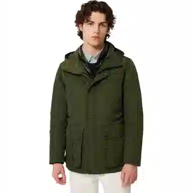HAZZYS Solid Color Hooded Down Jacket Men