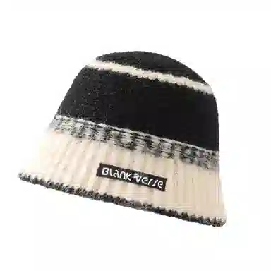 木林森 日系秋冬季保暖盆帽韩版毛线渔夫帽潮流拼色针织韩版百搭小香风绒线帽 棉 帽子 男女同款情侣款