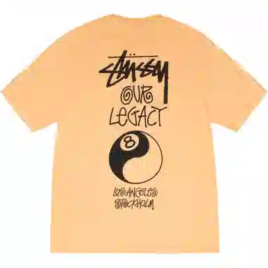 Stussy x OUR LEGACY FW24 WORK SHOP 8 BALL YIN YANG TEE PIGMENT DYED logoT