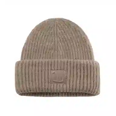 北极绒 刺绣大头围针织冬季 保暖超大版型显脸小 羊毛混纺 绒线帽 男女同款情侣款