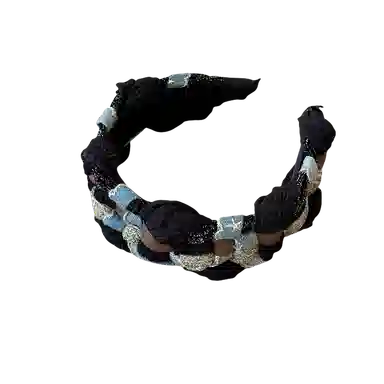 贯古今 高颅顶牛仔星星麻花高级感新款美感设计发卡显脸小头箍头饰 布艺 发箍 女款