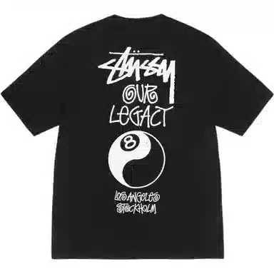 Stussy x OUR LEGACY FW24 WORK SHOP 8 BALL YIN YANG TEE PIGMENT DYED logoT