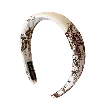 贯古今 新款高级感缎面压发高颅顶国风丝绒印花气质显脸小女发饰头箍 布艺 发箍 女款