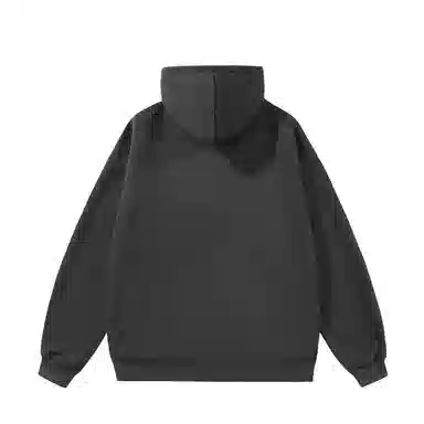 三体 美式复古简约基础款纯色字母印花休闲宽松高街潮牌街头嘻哈百搭连帽重磅卫衣 男女同款