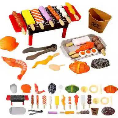 喜迪奇 仿真烧烤串套装 厨房做饭煮饭迷你小厨房 过家家 早教益智玩具