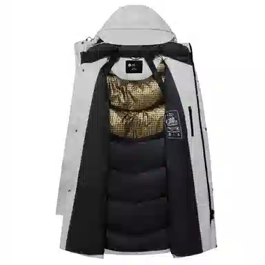 熊猫 高蓬鸭绒保暖御寒长款加厚羽绒服 男女同款