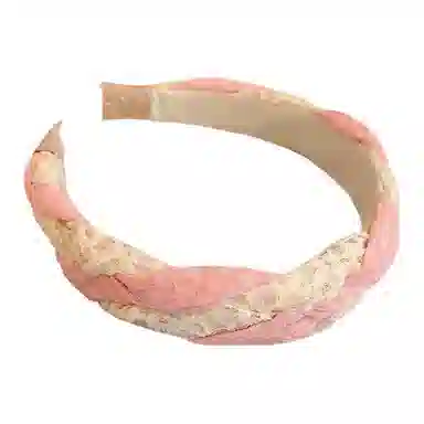 贯古今 宽边蕾丝麻花编发清爽纯色辫子高级感少女外出增高颅顶女 布艺 发箍 女款