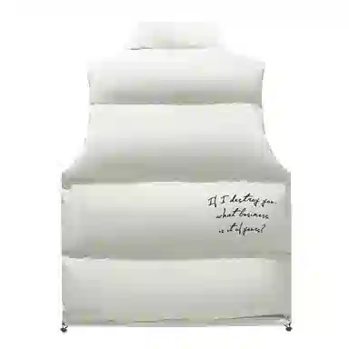 三体 文明系列 美式复古简约基础款字母印花立领保暖加厚柔软舒适休闲百搭户外工装机能风宽松无袖马甲 男女同款