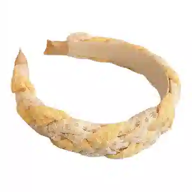 贯古今 宽边蕾丝麻花编发清爽纯色辫子高级感少女外出增高颅顶女 布艺 发箍 女款