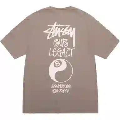 Stussy x OUR LEGACY FW24 WORK SHOP 8 BALL YIN YANG TEE PIGMENT DYED logoT
