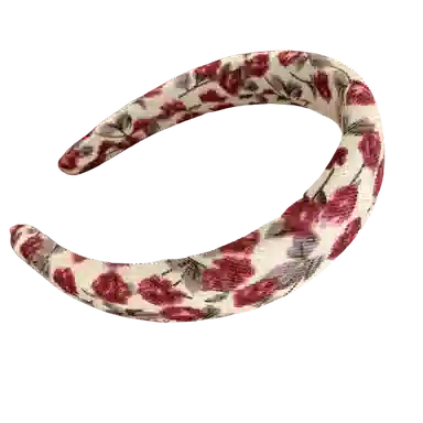 贯古今 法式复古碎花新款高级感百搭发卡头饰高颅顶压发海绵头箍发饰 布艺 发箍 女款