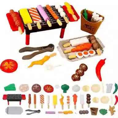 喜迪奇 仿真烧烤串套装 厨房做饭煮饭迷你小厨房 过家家 早教益智玩具