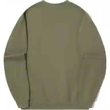 中国李宁 重燃系列 舒适休闲圆领套头宽松卫衣 男女同款 军帆绿