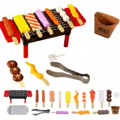 喜迪奇 仿真烧烤串套装 厨房做饭煮饭迷你小厨房 过家家 早教益智玩具