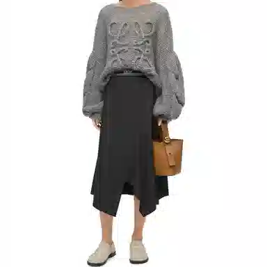 Loewe Hollow Knit Sweater Gray