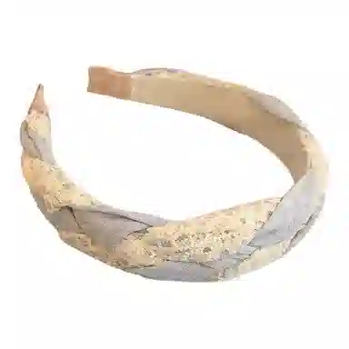 贯古今 宽边蕾丝麻花编发清爽纯色辫子高级感少女外出增高颅顶女 布艺 发箍 女款