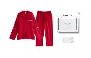 歌倩雅 中国风休闲舒适简约睡衣礼盒 男款 红色