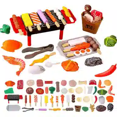 喜迪奇 仿真烧烤串套装 厨房做饭煮饭迷你小厨房 过家家 早教益智玩具