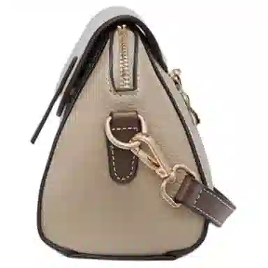 红蜻蜓 可调节可拆卸肩带 牛剖层皮革 单肩斜挎包 中号 女款 象鼻灰/纯黑色