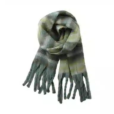 北极绒 高级感复古格子秋冬季保暖防寒 绒线围巾 男女同款情侣款