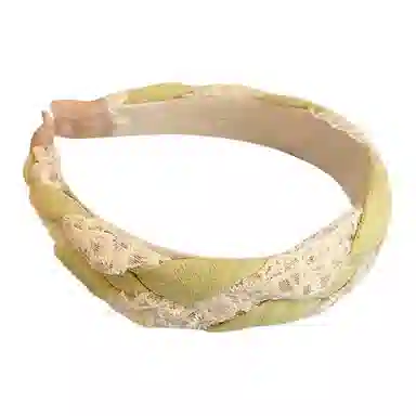 贯古今 宽边蕾丝麻花编发清爽纯色辫子高级感少女外出增高颅顶女 布艺 发箍 女款