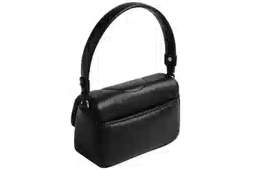 妙迪 时尚百搭休闲磁扣开合 羊皮 单肩包 女款 松露黑