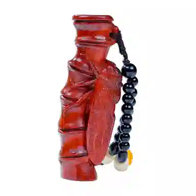 仙友 国风新中式节节高升手工精雕木质盘玩文玩飞黄腾达随身把玩挂件 紫檀属 把件 男女同款情侣款