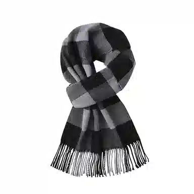 啄木鸟 英伦风经典百搭仿羊绒秋冬季保暖防寒时尚黑白格纹披肩户外防风骑行学生围脖脖套 绒线围巾 男女同款情侣款