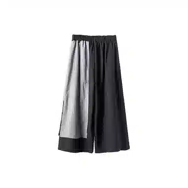 幻象者 原创设计八分武士裤阔腿休闲裤 男女同款 黑色