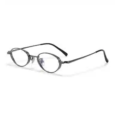 【联系客服可选配镜套餐】 佐川 超轻钛眼镜近视 小框可配高度数 素颜眼镜框个性复古文艺 椭圆形 光学镜架 男女同款情侣款