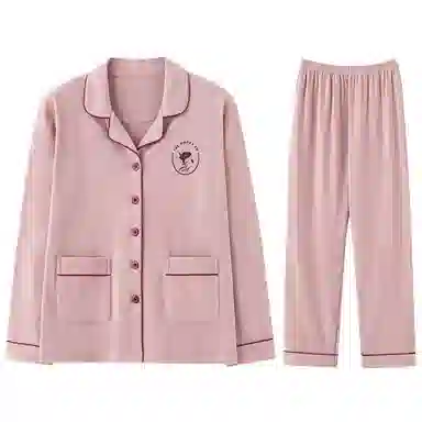 兰缪 柔软细腻舒适长袖长裤秋冬季睡衣套装 女款 图片色