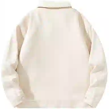 帕丁顿熊 简约小熊贴标美拉德纯色休闲宽松羊羔毛内里加绒保暖加厚夹克外套 男女同款