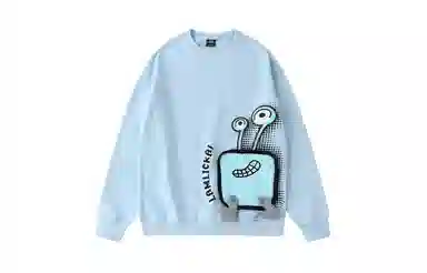 LAMLICKA Monster Print Sweatshirt Blue