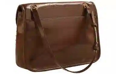 妙迪 纯色磁扣开合 牛剖层革 腋下包单肩包 女款 暮云棕