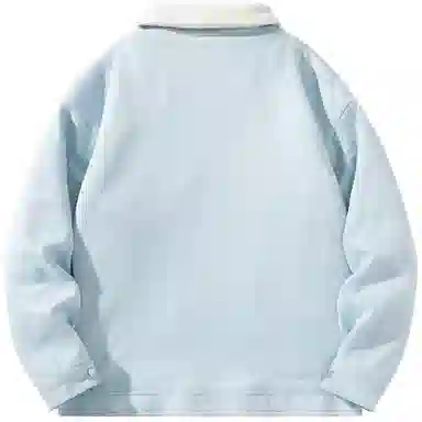 帕丁顿熊 简约小熊贴标美拉德纯色休闲宽松羊羔毛内里加绒保暖加厚夹克外套 男女同款