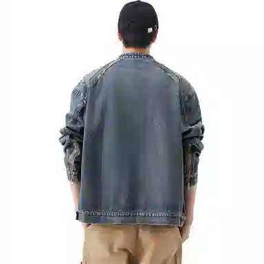 【dme】 美式宽松水洗百搭牛仔外套 男女同款 蓝色