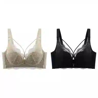 浪莎 舒适无痕无钢圈稳固不掉柔软亲肤轻薄透气收副乳防下垂聚拢文胸 女款 组合装