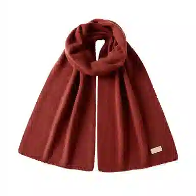 玖慕 小针织女秋冬百搭加厚保暖长辈轻奢红色 山羊绒 绒线围巾 女款