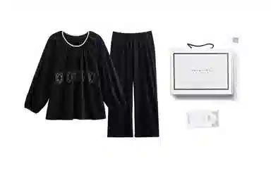 歌倩雅 圆领长袖长裤印花家居服睡衣礼盒 女款 图片色